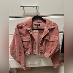 Black Label Rose Cropped Jean Jacket